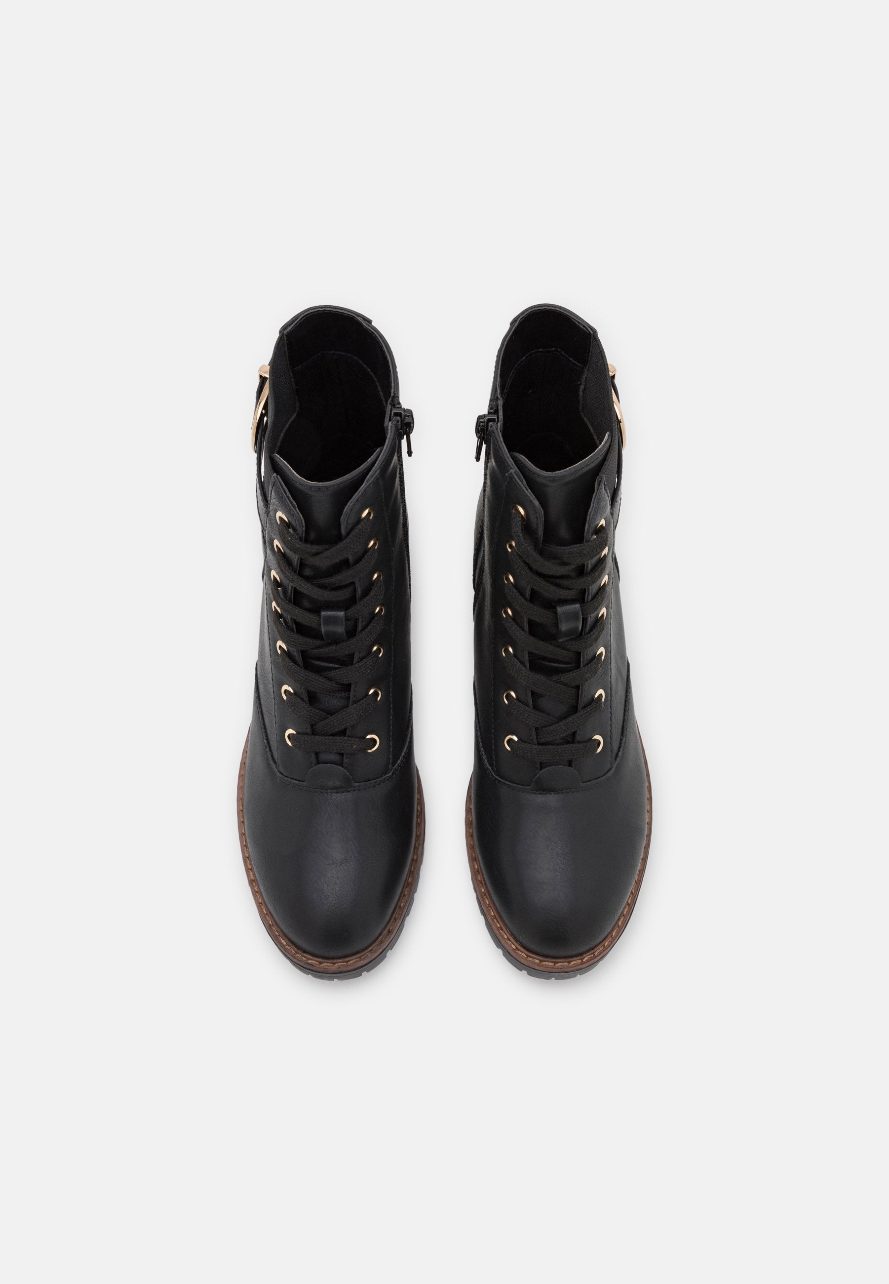  Lace-Up Ankle Boots - Black