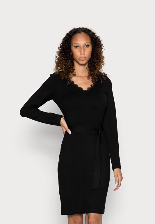 Anna Field Lace Insert V Neckline Loose Dress - Jumper Dress