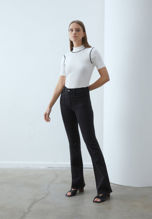 Anna Field 2 PACK - Basic T-shirt - Off-white/black