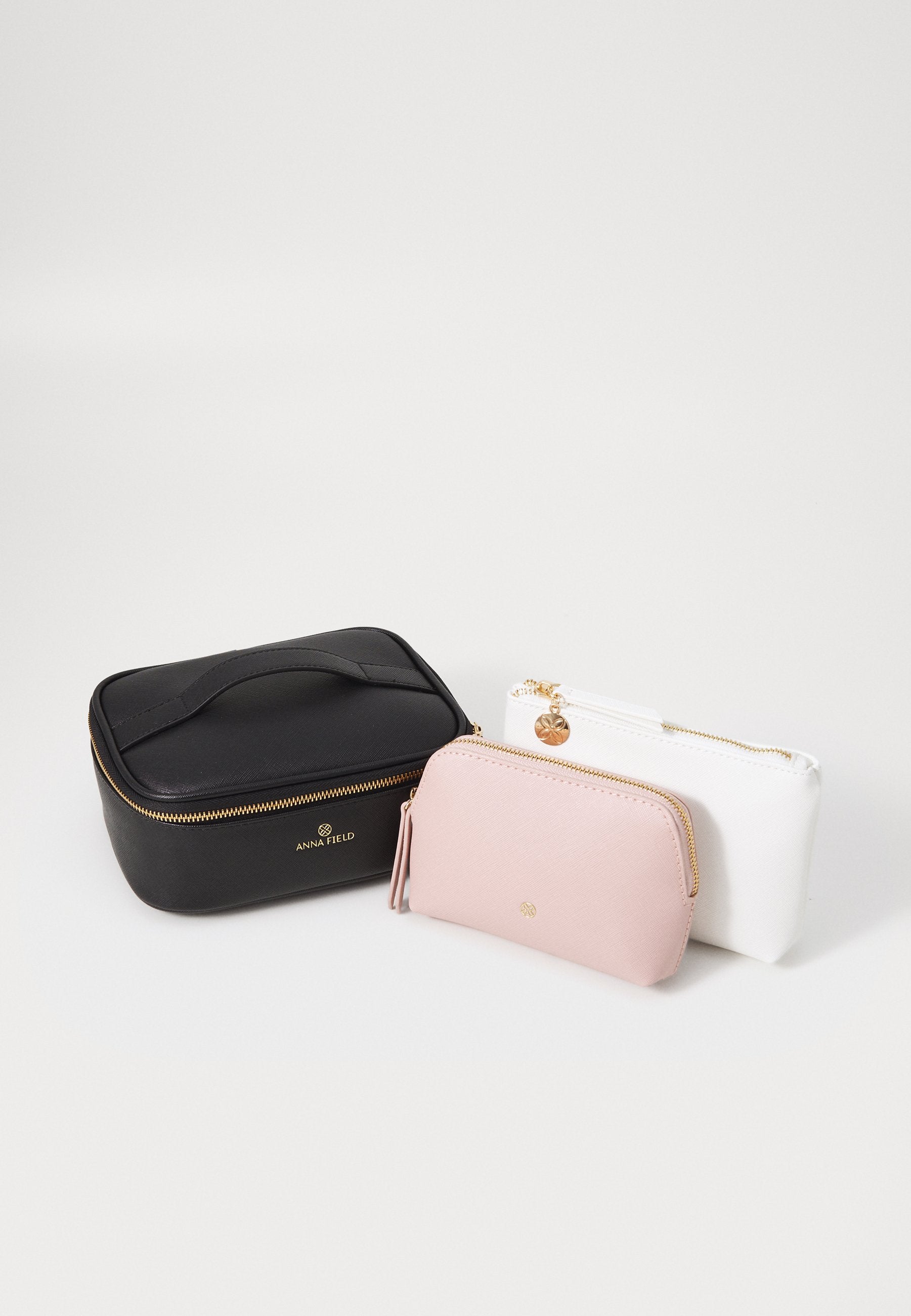 Anna Field SET - Wash Bag - Black/light Pink/off-white